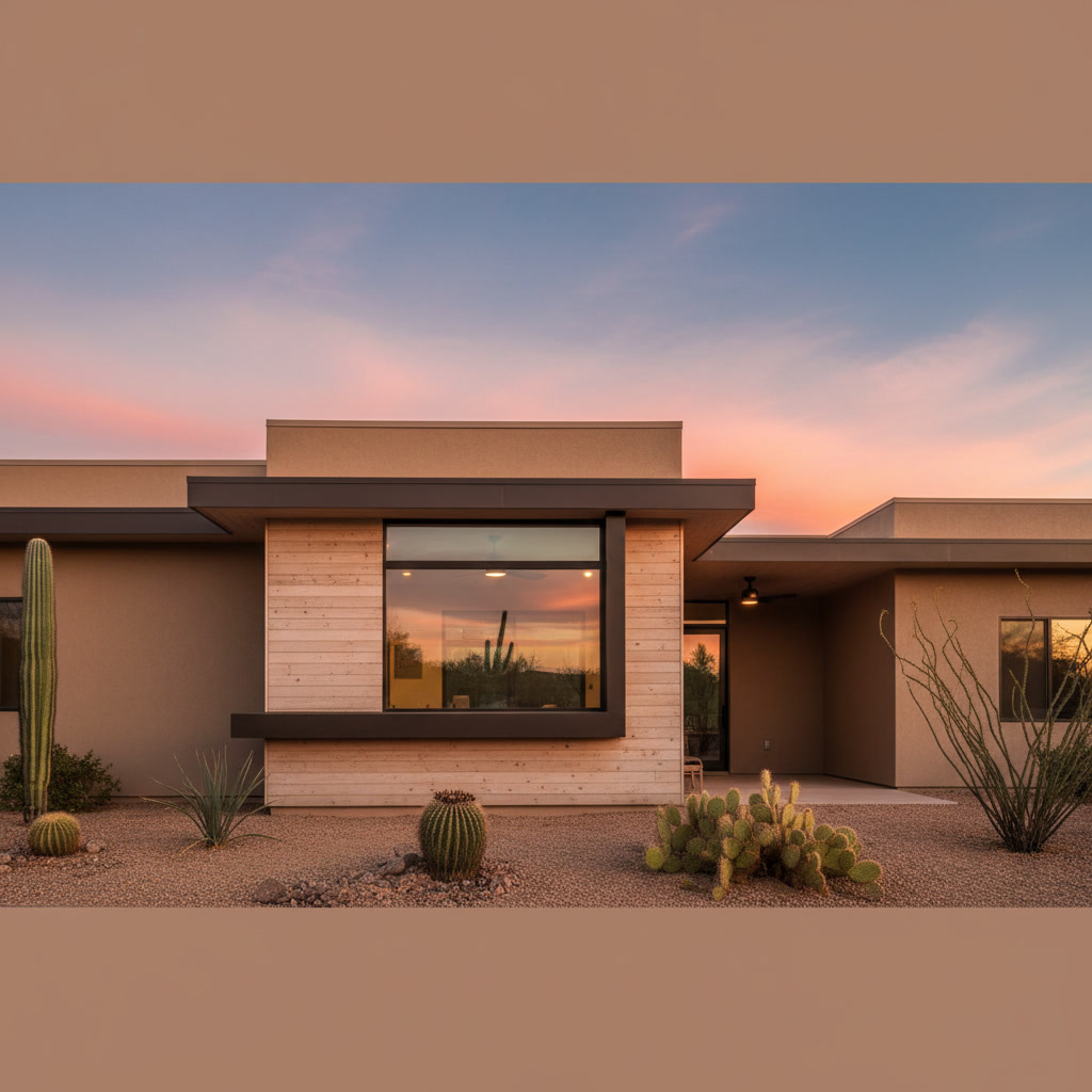 Contractor measuring and planning home addition in Phoenix Arizona backyard